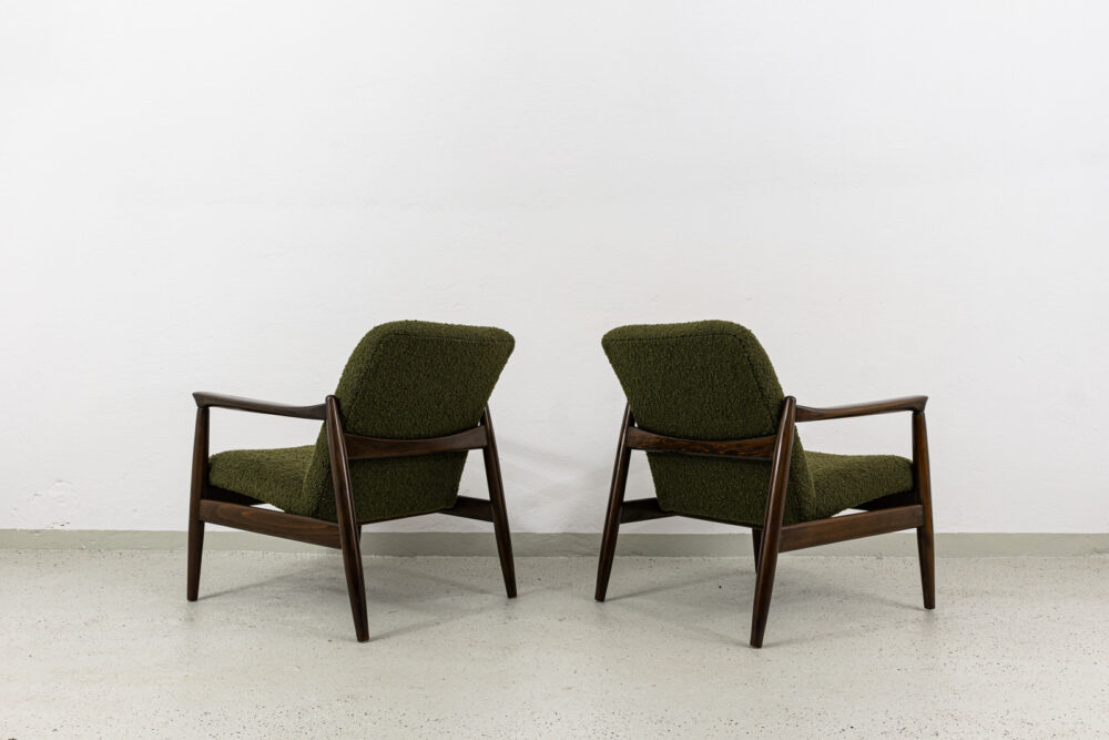 Pair of GFM-64 armchairs by Edmund Homa, GFM, Poland, 1960's