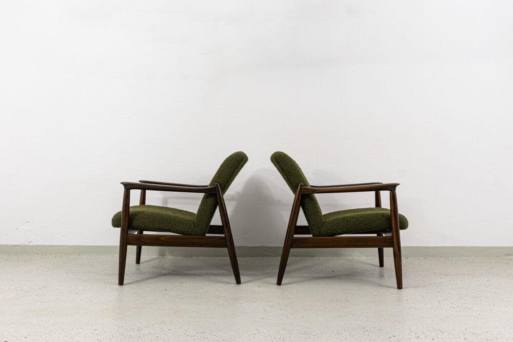 Pair of GFM-64 armchairs by Edmund Homa, GFM, Poland, 1960's