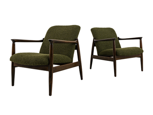 Pair of GFM-64 armchairs by Edmund Homa, GFM, Poland, 1960's