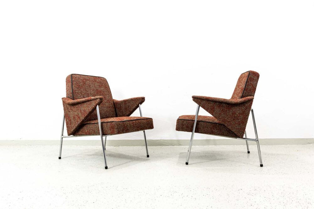 Pair Of “Bat” Armchairs By Wchód Zadziele, Poland, 1960’S
