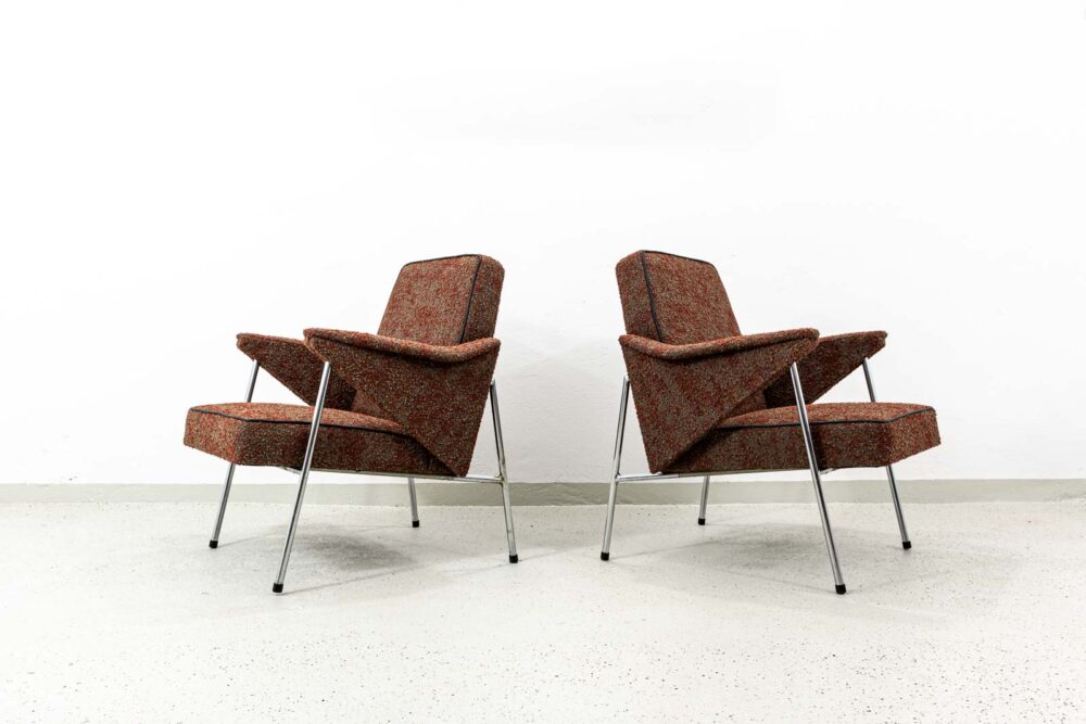 Pair Of “Bat” Armchairs By Wchód Zadziele, Poland, 1960’S