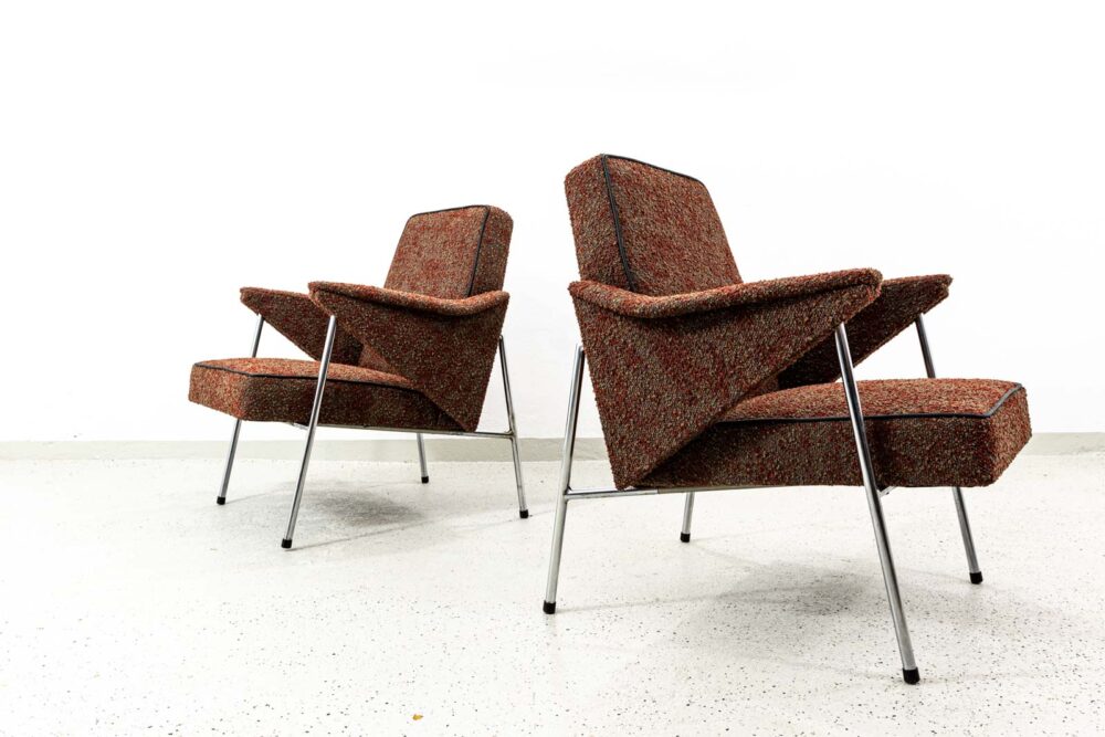 Pair Of “Bat” Armchairs By Wchód Zadziele, Poland, 1960’S