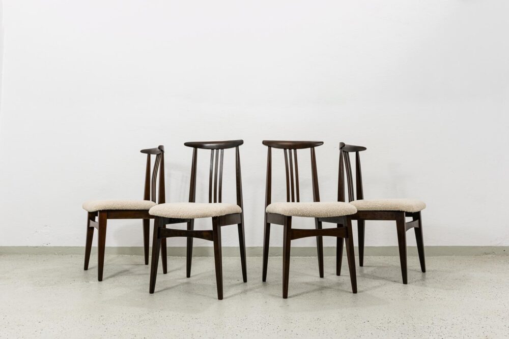 Vintage Dining Chairs By M. Zieliński, 1960's, Set Of 4