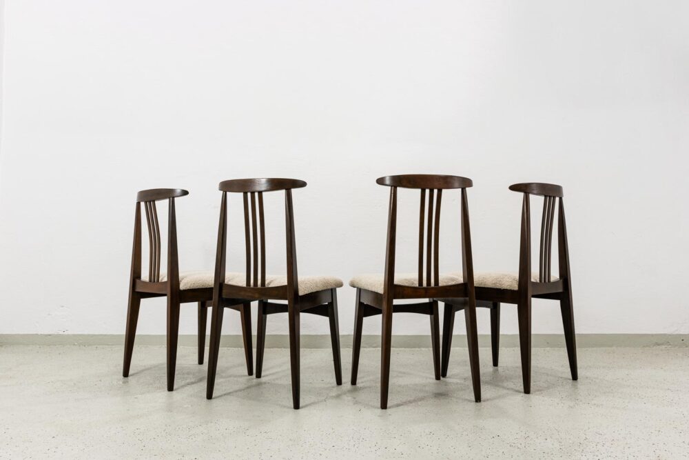 Vintage Dining Chairs By M. Zieliński, 1960's, Set Of 4