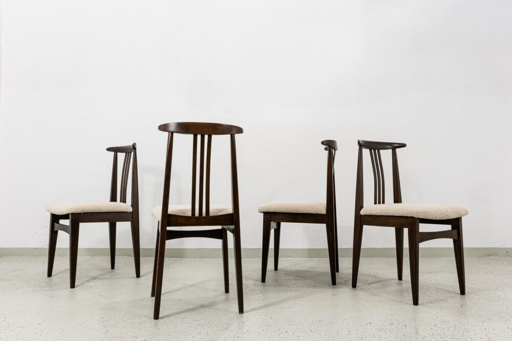 Vintage Dining Chairs By M. Zieliński, 1960's, Set Of 4