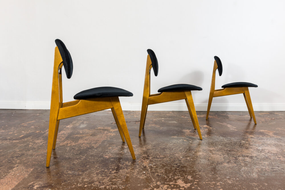 Mid Century Chairs, Gfm 22 By J. Kędziorek, Poland, 1960's, Set Of 3