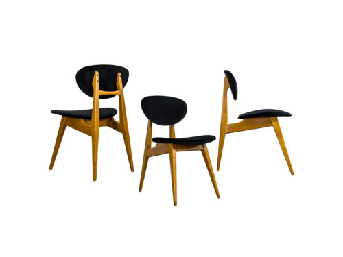 Mid Century Chairs, Gfm 22 By J. Kędziorek, Poland, 1960's, Set Of 3