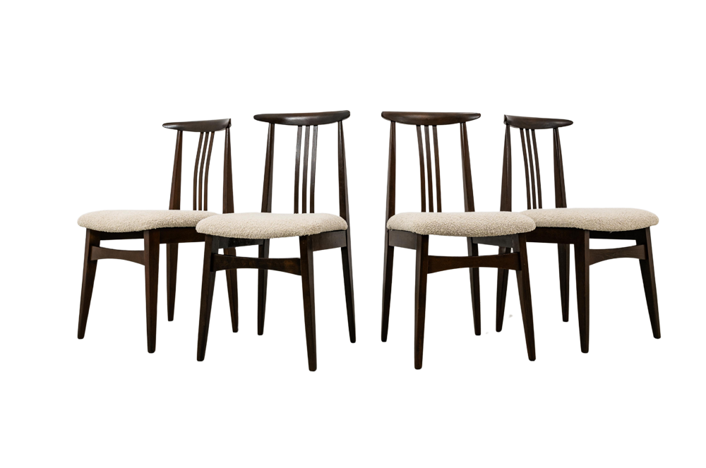 Vintage Dining Chairs By M. Zieliński, 1960's, Set Of 4