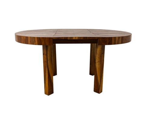 Round extendable dining table, Poland, 1950's