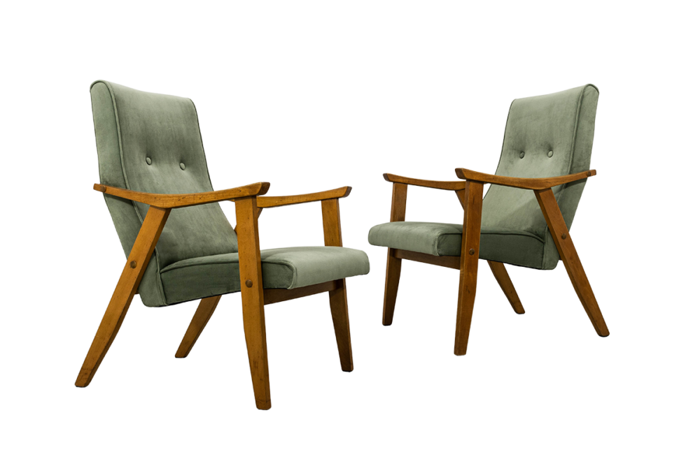 Armchairs By Edmund Homa Gfm 18, Poland, 1960s, Set Of 2