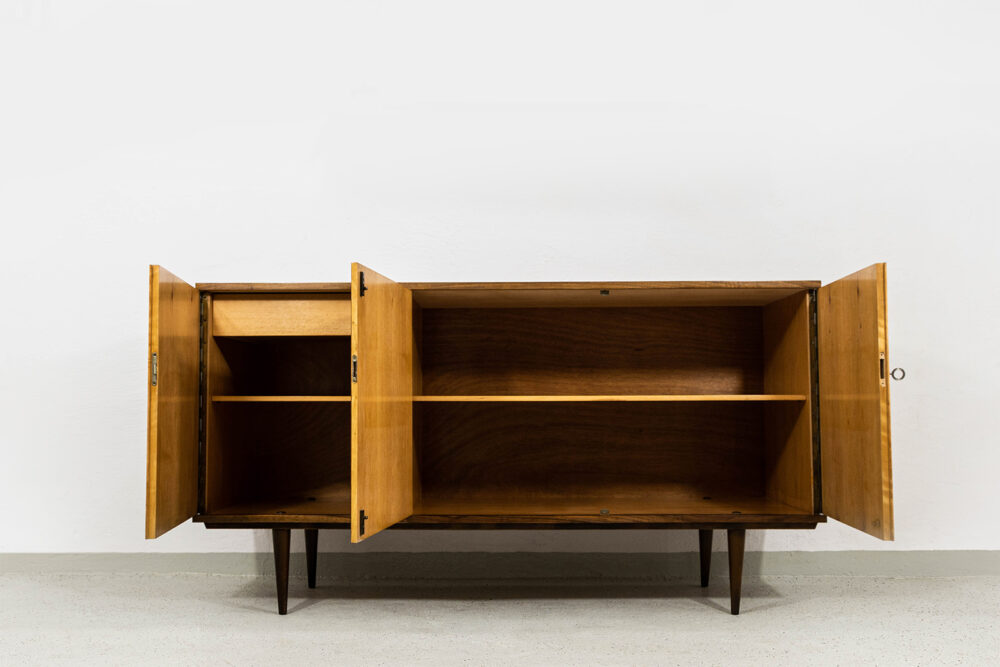 Vintage Walnut Sideboard By Lfm, Poland, 1970’s