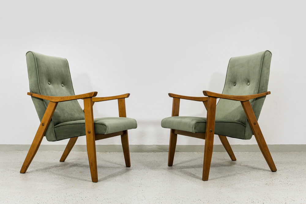 Armchairs By Edmund Homa Gfm 18, Poland, 1960s, Set Of 2
