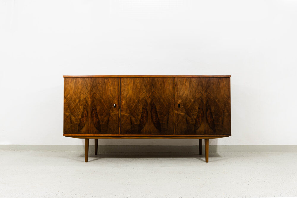 Vintage Walnut Sideboard By Lfm, Poland, 1970’s
