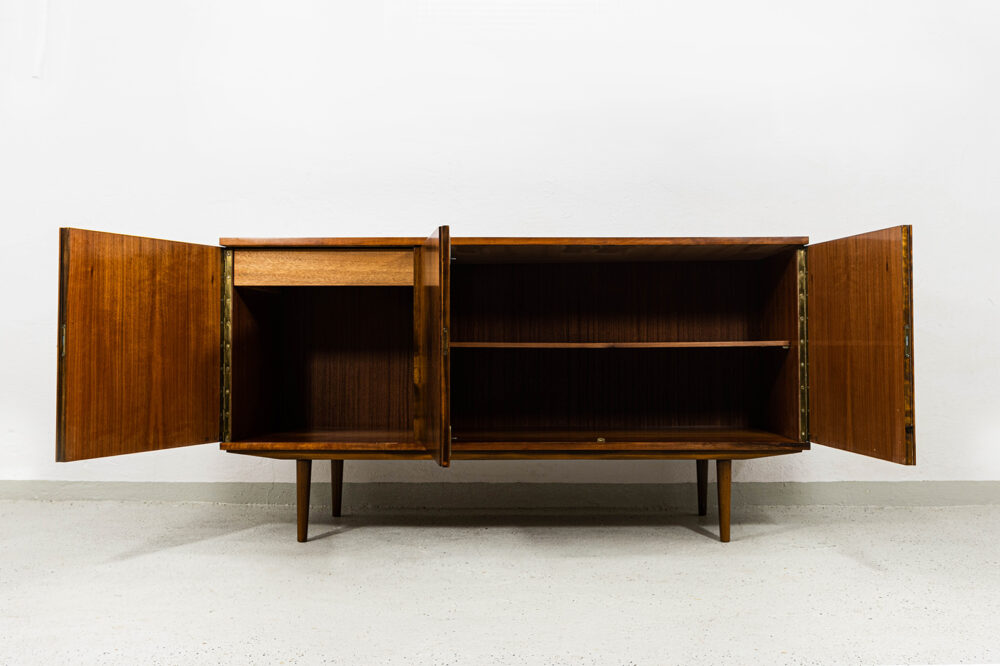 Vintage Walnut Sideboard By Lfm, Poland, 1970’s