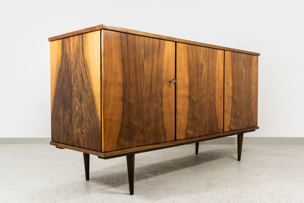 Vintage Walnut Sideboard By Lfm, Poland, 1970’s