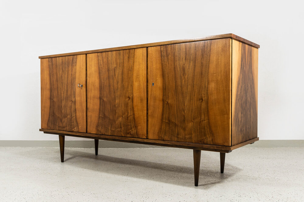 Vintage Walnut Sideboard By Lfm, Poland, 1970’s