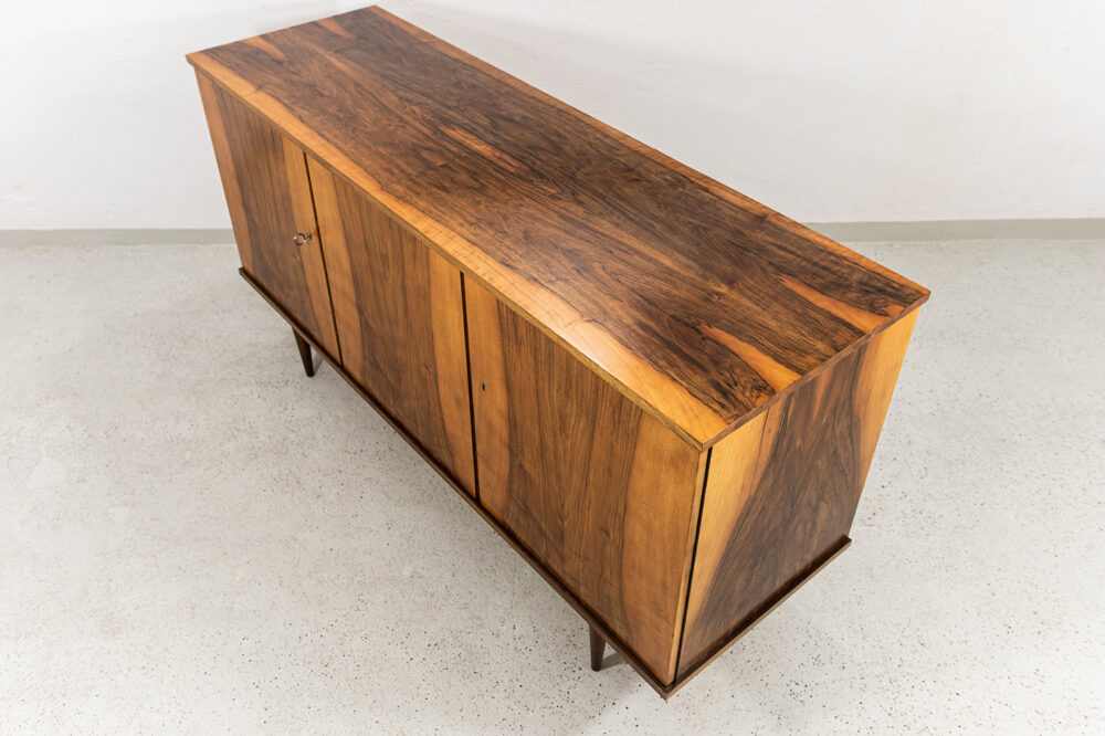 Vintage Walnut Sideboard By Lfm, Poland, 1970’s