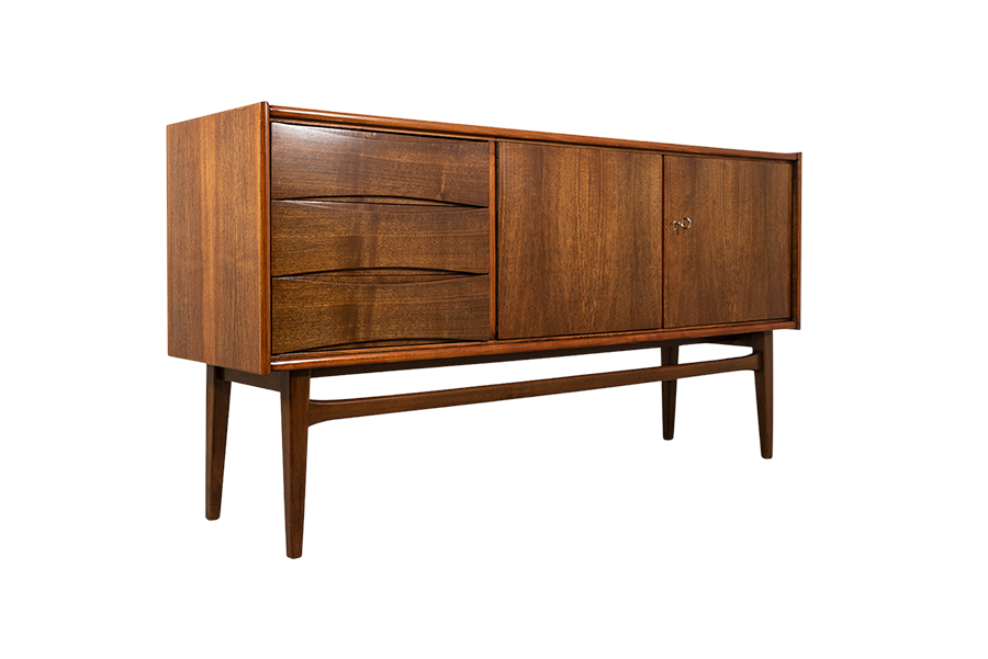 Vintage Walnut Sideboard From Bfm, Poland, 1960s