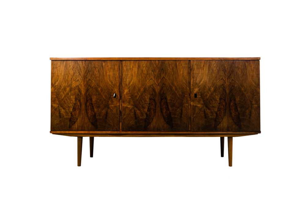 Vintage Walnut Sideboard By Lfm, Poland, 1970’s