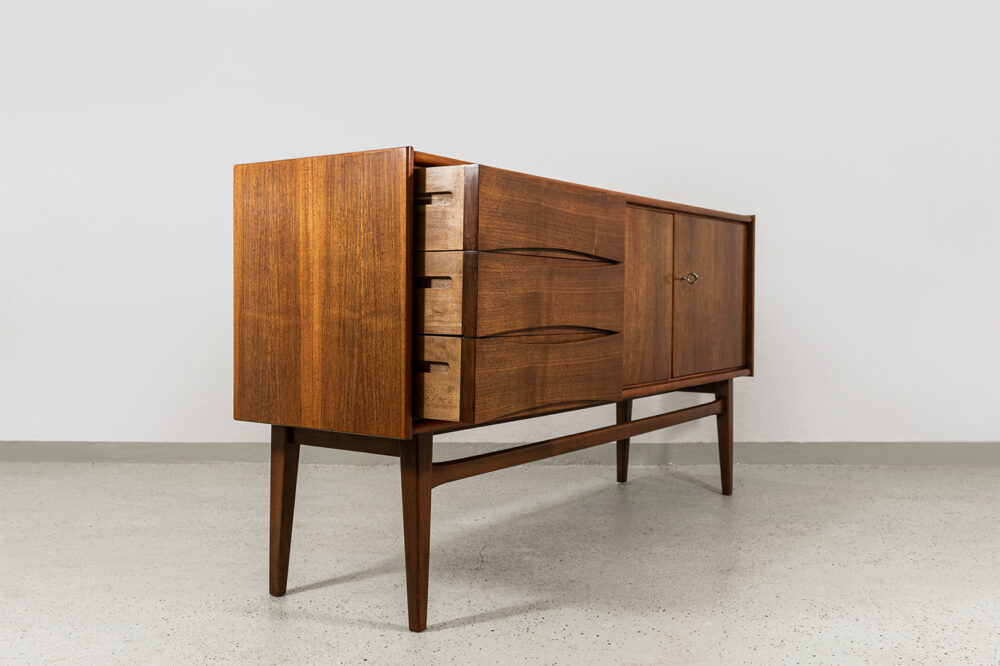 Vintage Walnut Sideboard From Bfm, Poland, 1960s