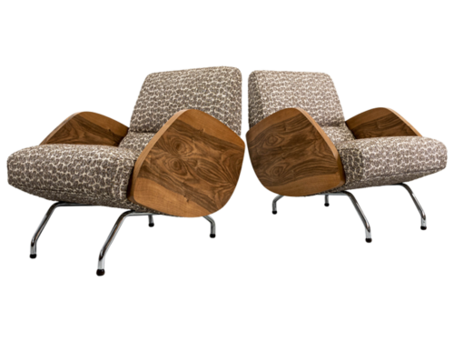 Pair of 360 armchairs by Janusz Różański, Poland, 1950s