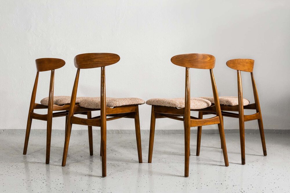 Vintage Dining Chairs, Zamojskie Fabryki Mebli, Poland, 1960s, Set Of 4