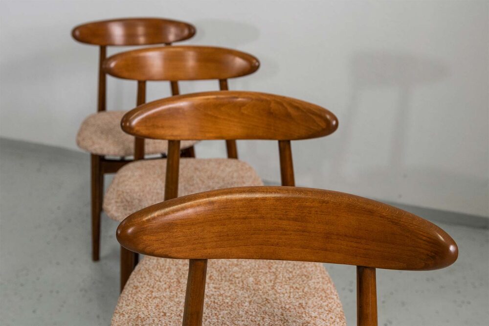 Vintage Dining Chairs, Zamojskie Fabryki Mebli, Poland, 1960s, Set Of 4
