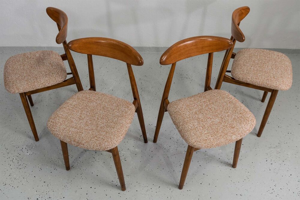 Vintage Dining Chairs, Zamojskie Fabryki Mebli, Poland, 1960s, Set Of 4