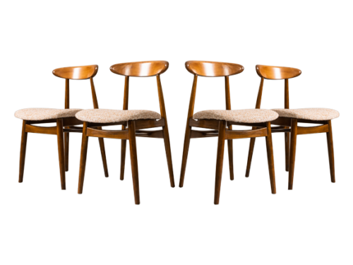 Vintage Dining Chairs, Zamojskie Fabryki Mebli, Poland, 1960s, Set Of 4