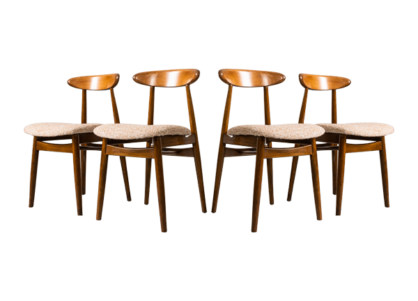 Vintage Dining Chairs, Zamojskie Fabryki Mebli, Poland, 1960s, Set Of 4